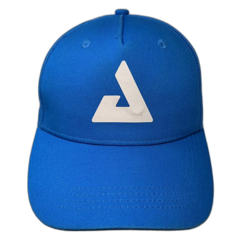 JOOLA 5 Panel Hat Blue White Slideback OS Adjustable Geometric Logo Curved Brim